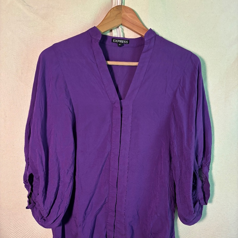 Women's Express Top Purple Short-sleeve XS